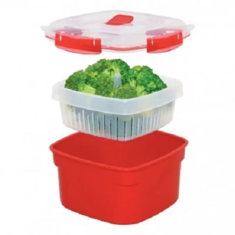 Sistema Microwave Large Steamer Container - 3.2L | BPA-Free Plastic Cookware Reusable 2