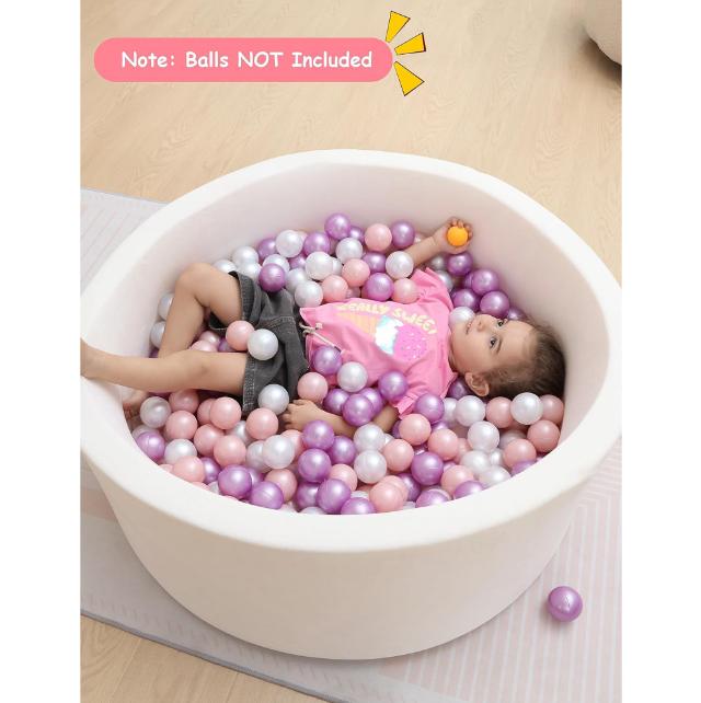 Kids Foam Ball Pit, Kiddie Balls Pool Soft Baby Playpen Indoor Outdoor, Memory Foam Ball Pit For Children Toddler Boys Girls White smyths  ball 7