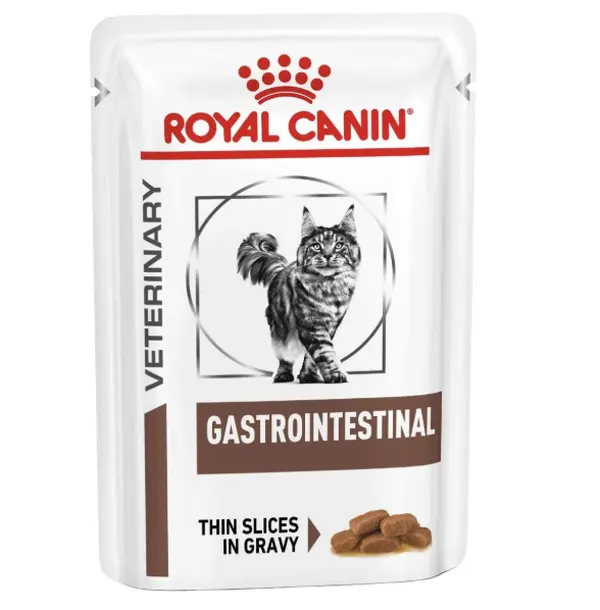 Royal Canin Veterinary Diet Cat - Gastro Intestinal Wet Cat Food Pouch 12 x 85g