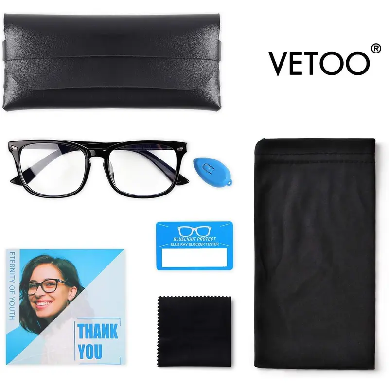 Vetoo Blue Light Filter Computer Glasses for Blocking UV Anti Headache Eye Eyestrain Vintage Eyeglasses, Unisex for Women and Men 5