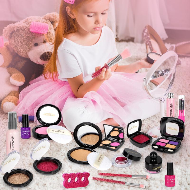 deAO Kids Makeup Toy Set – Realistic Pretend Play Cosmetics for Girls | Nail Polish, Eyeshadow & Lipstick Kit | Princess Birthday Gift Ages 3-10 (TikTok Viral!) 2