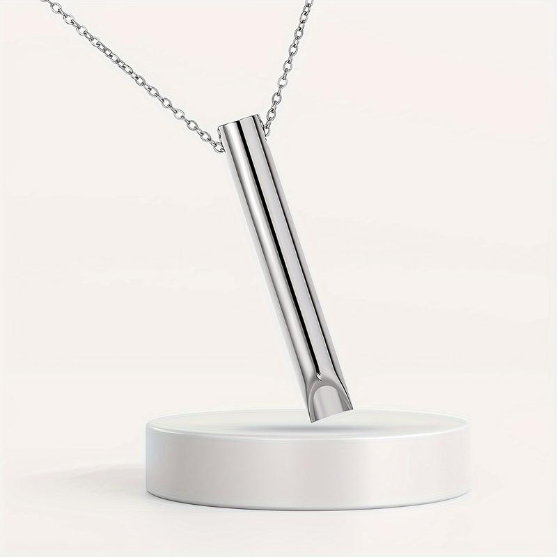 Stainless Steel Anxiety ReleaseNecklace,MindfulnessBreathing,Stress ReliefNecklace,Breathing Charm Necklacefor Stress & Anxiety Relief - QuitSmoking Vaping Oxygen,BreathlaceNecklace For Vape or SmokeAddiction, Gifts for Men,Women,RaveAccessories necklces 4