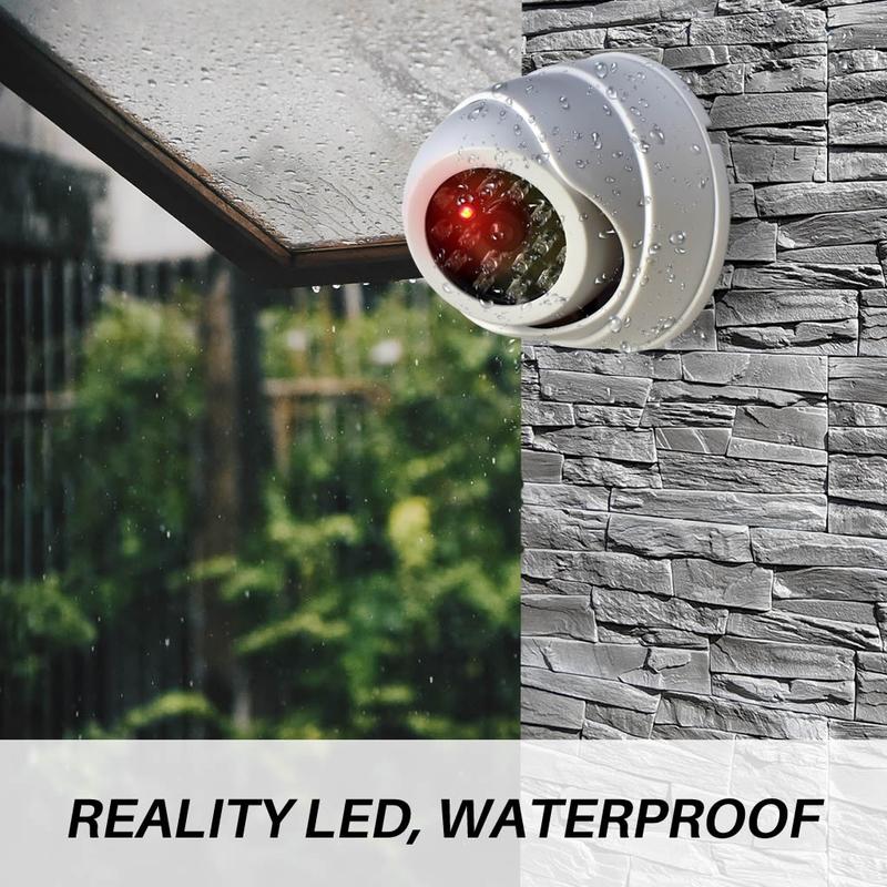 2x Dummy CCTV Cameras, Outdoor Fake Security Dome Camera With Flashing LED Lights, For Home And Business 4