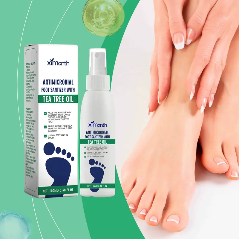 Foot Sanitizer Spray with Tea Tree Oil, 2 Counts/set Foot and Nail Sanitizer Spray, Foot Sanitizer Spray for Men and Women 1