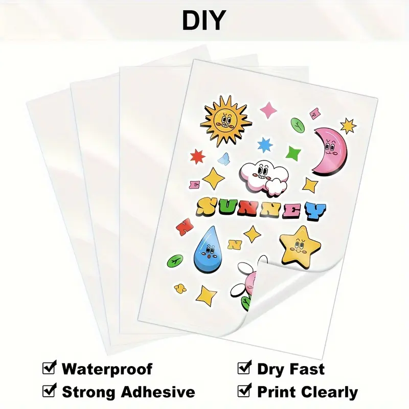 10pcs A4 Sticker Printer Paper Inkjet Printer Label Sheet Water Resistant No Smudge 3