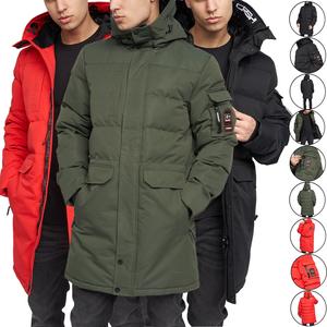 Crosshatch Men Heavy Weight Longline Hooded Parka Padded Winter Fleece Lined Coat
