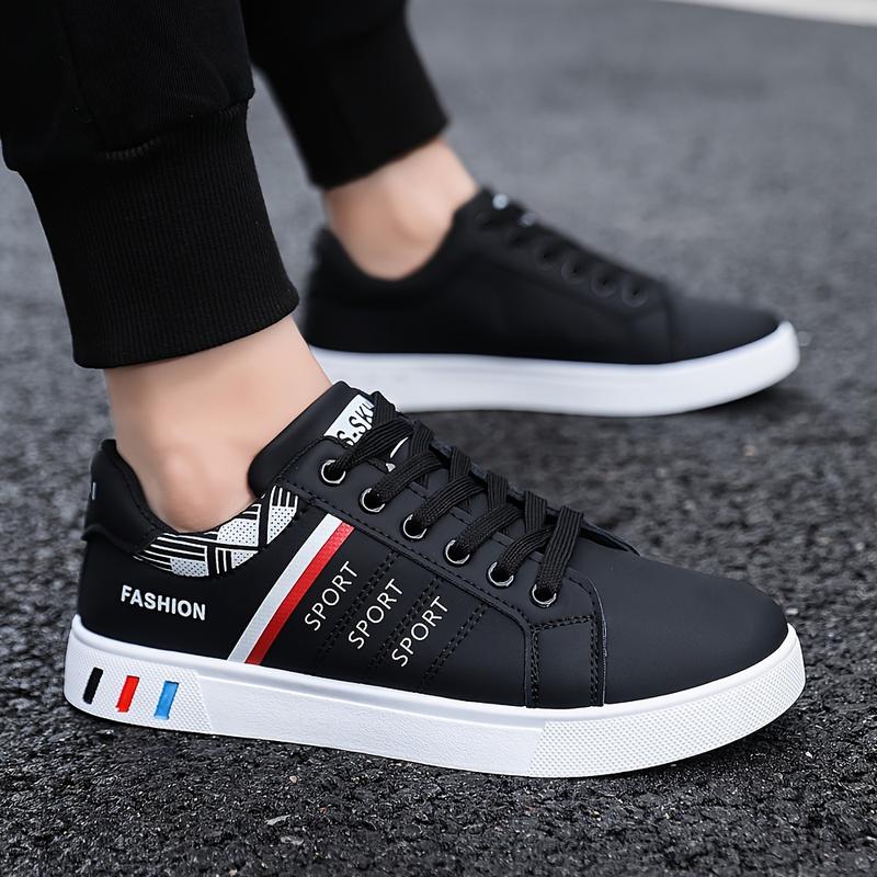 Product Introduction of All-Season Men's Striped Lace-up Sneakers - Breathable PU, Durable PVC Sole, Casual Comfort Fit Closed Sports Shoes Sports Shoes Training Trainer Runner Running Boy Athletic Footwear Walking Shoes 13