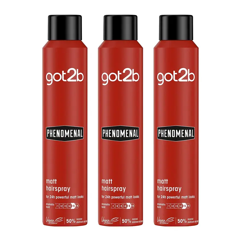 got2b PhenoMENal Finishing Hairspray, Strong Hold for Fuller Hair, Natural Finish, Vegan, Silicone Free 200 ml, 3 Pack 0