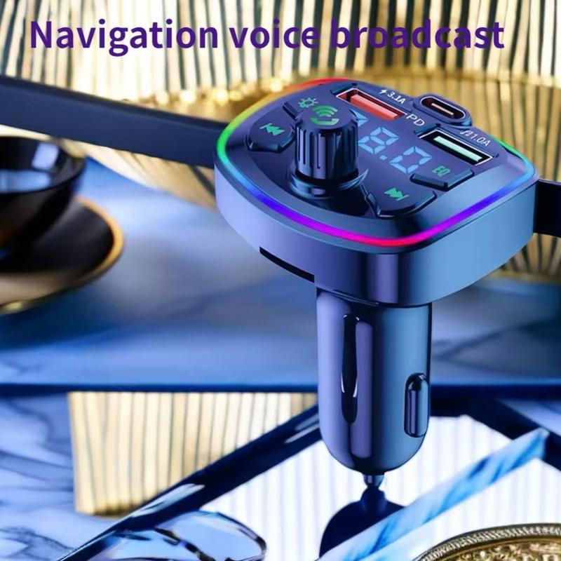 Q7 Bluetooth Car Charger Car FM Transmitter Bluetooth Hands Free Mp3 True 3.1A Dual USB Port PD Charging 2