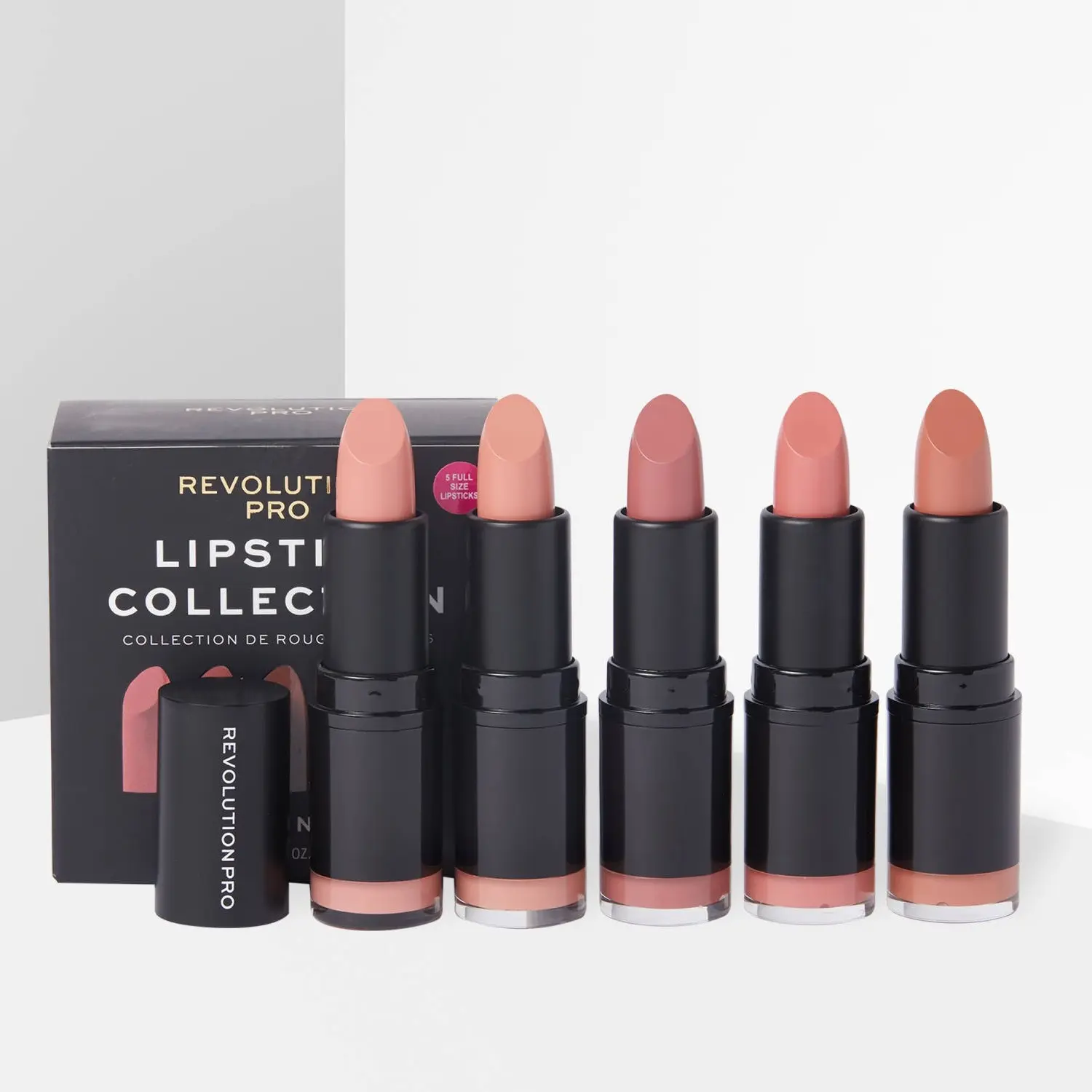 Revolution Pro Matte Nude-5 Lipstick Collection - Full Size Lipsticks - Gloss, Lipgloss Kit Makeup Cosmetic Glossy