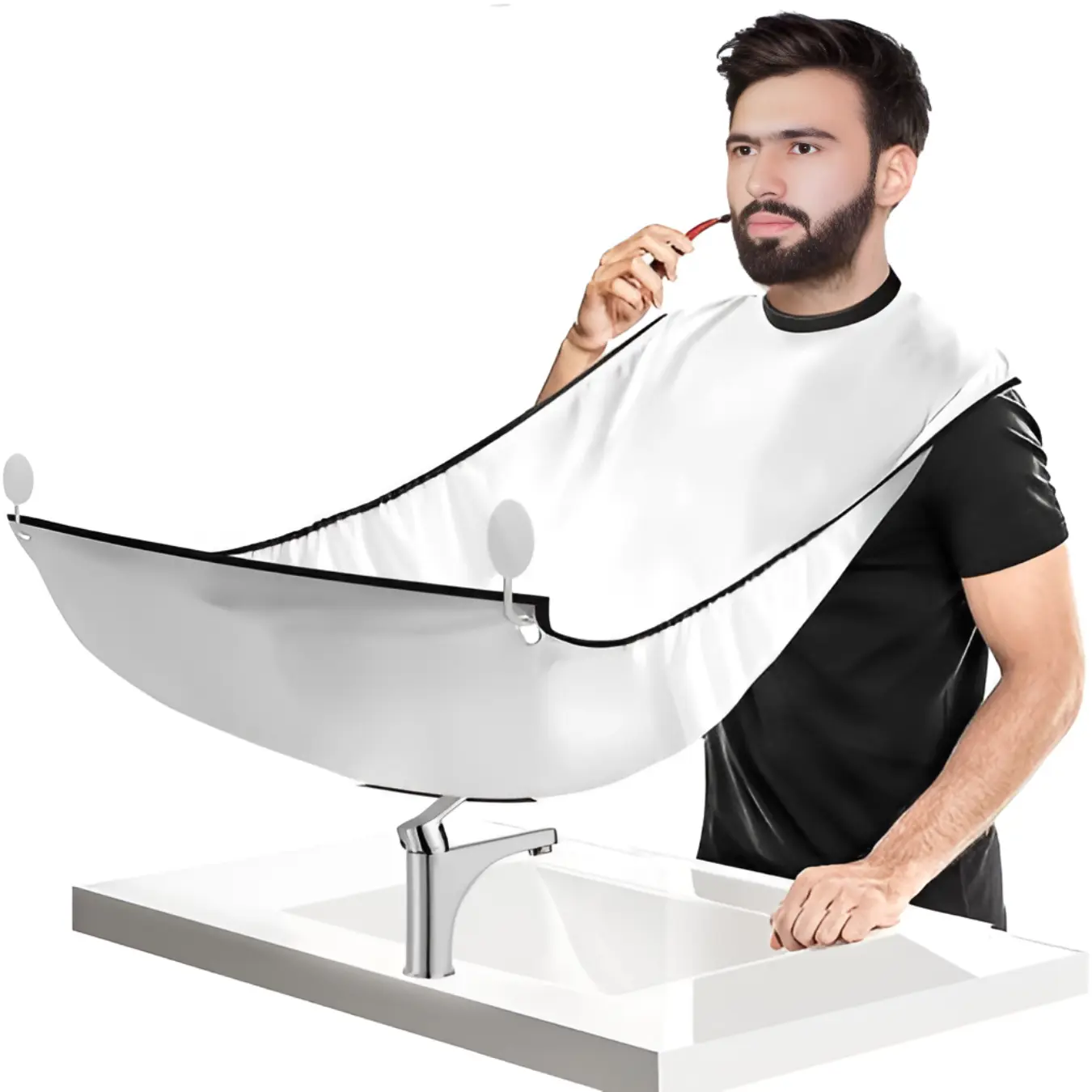 Beard Bib Apron Effortless Beard Trimming Apron, Shaving Cape for Every Well Groomed Man, Beard Bib Keep Clean in Style, Beard Catcher Bib keep Bathroom Clean, Chrisms Gift, Gift for Brother, Father and Husband. Cleaning Personal