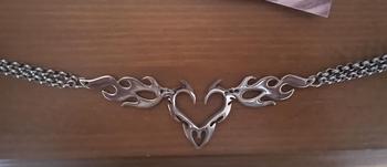 Product Review of Punk Style Hollow Out Flame Design Stainless Steel Chain Necklace, Gifts for Girlfriend, Accessories for Men, Fashion Heart Design Jewelry for Party, Daily Decor, Trendy Jewelry for Birthday Gift, Valentine's Day from D**i 0