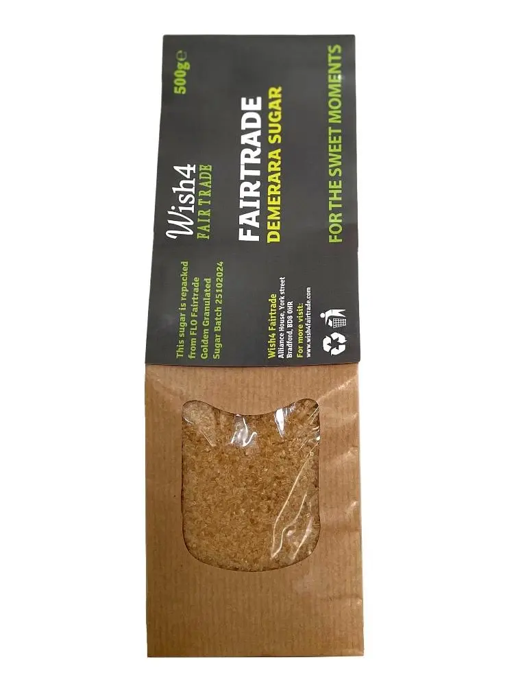 Wish4 Fairtrade Demerara Sugar - 500g (Pack of 6) - Sweet Flavor