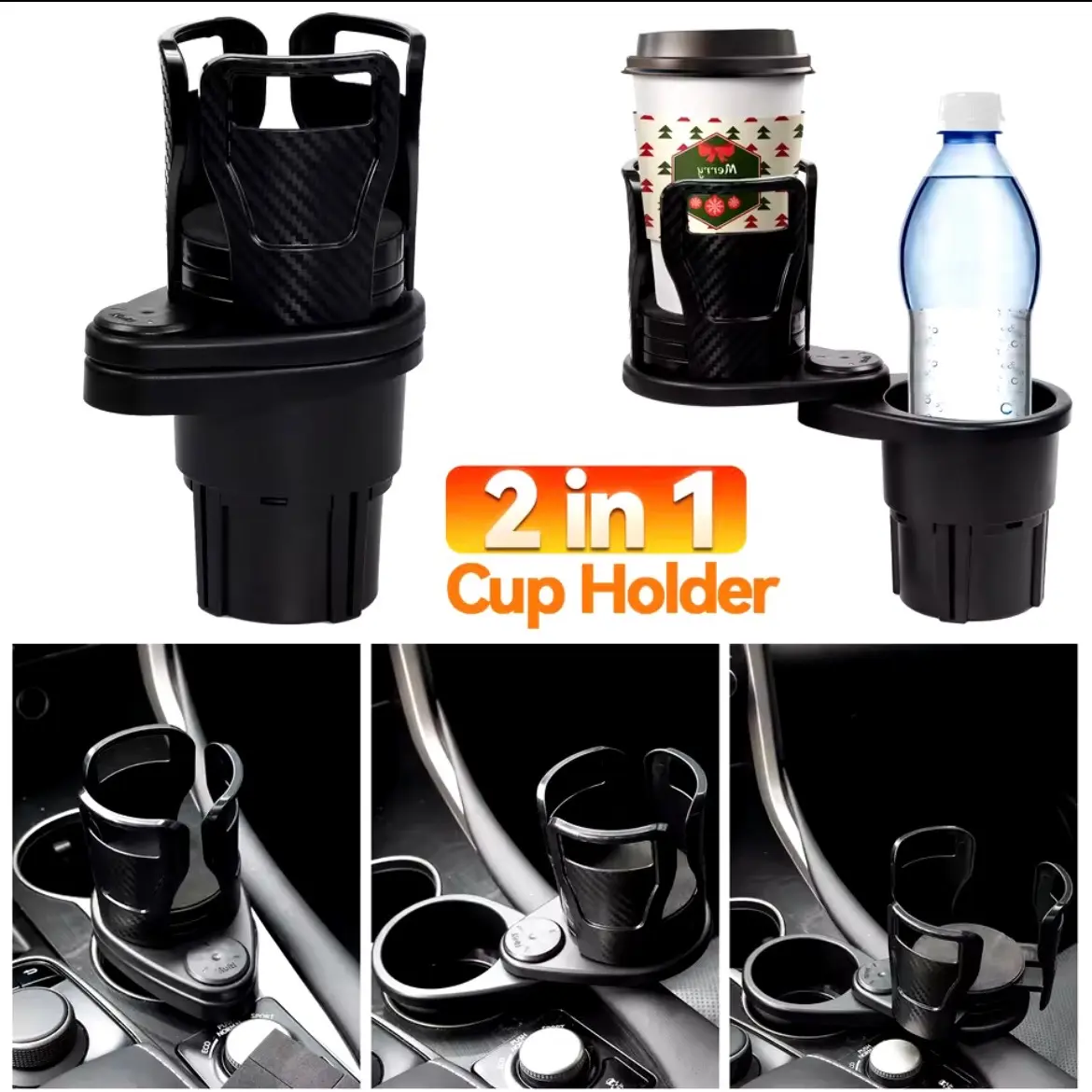 2 in 1 Car Drink Holder - Perfect for Traveling with Your Beverages
