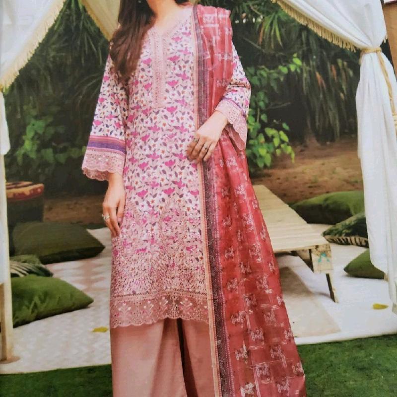 linen fabric front full heavy embroidery 0