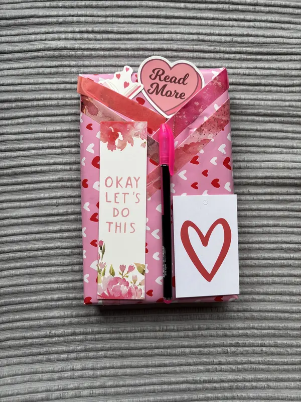 Heart-Wrapped Blind Date with a Book: Book with Stickers, Bookmark, and Gel Pen bookish small business 0