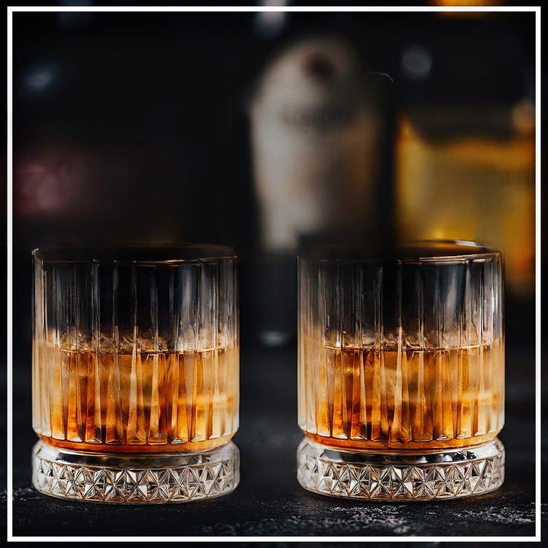 Whiskey Glasses | 350ml Whisky Glass | Set of 2 Whiskey Glasses | Whisky Tumbler for Scotch, Bourbon, Gin & Tonic & Negroni Cocktail | Whiskey Glassware Gift Set 4