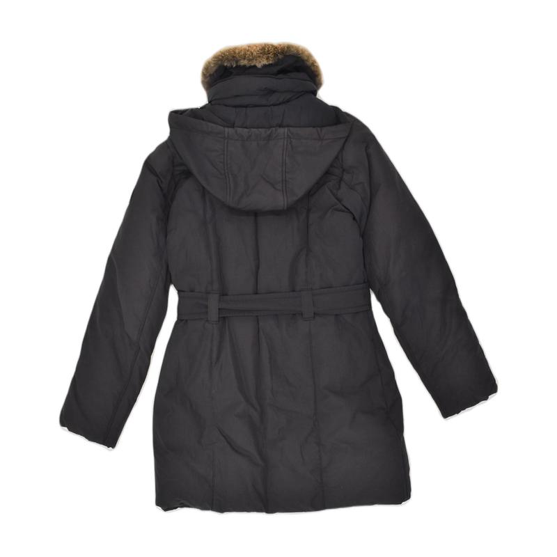 Pre-Owned Vintage CANADIENS Womens Hooded Padded Coat EU 38 Medium Navy Blue Cotton 2