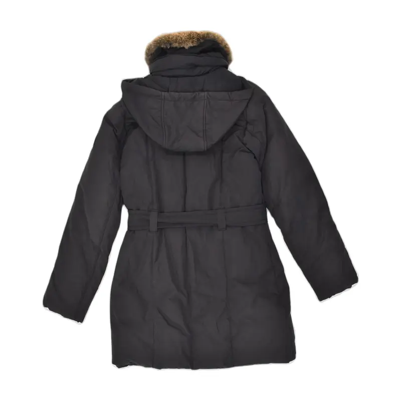 Pre-Owned Vintage CANADIENS Womens Hooded Padded Coat EU 38 Medium Navy Blue Cotton 2