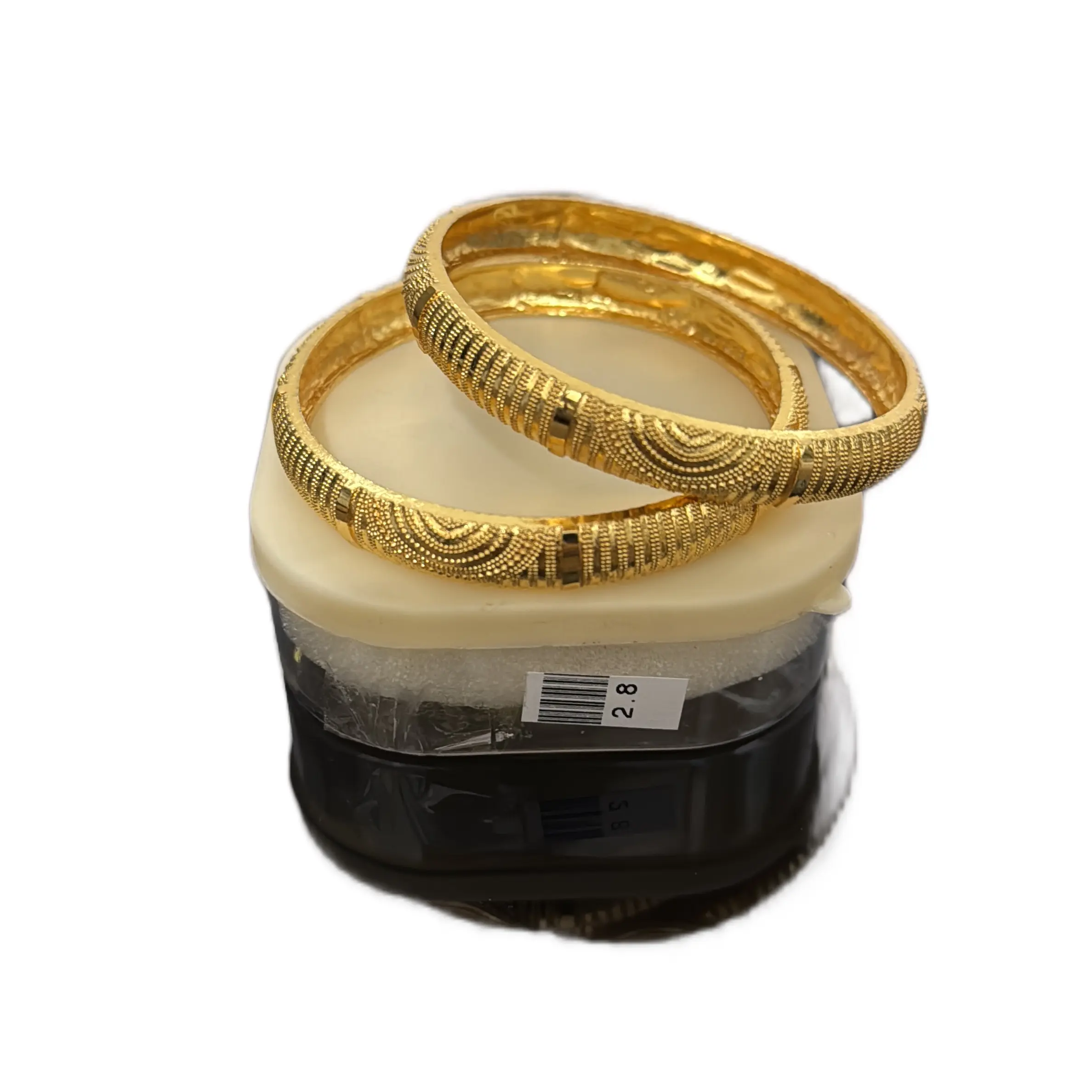 Gold Plated Bangle - Size 2.8 with Beautiful Detail for Women