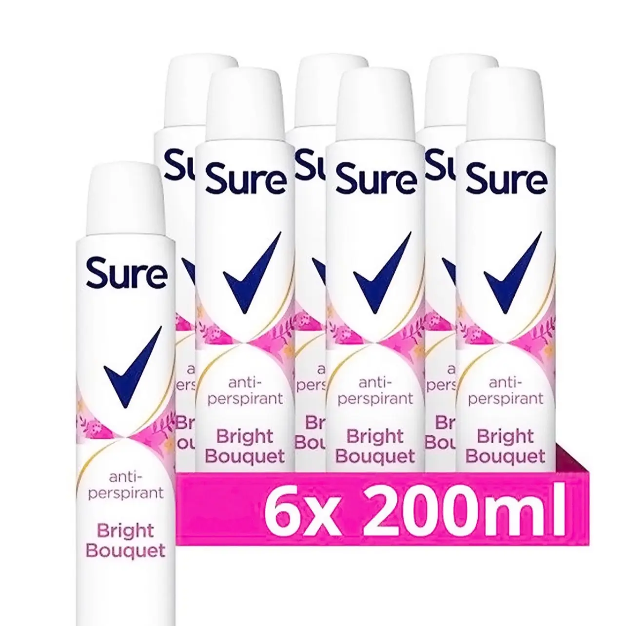 Sure Bright Bouquet Anti-perspirant Aerosol deodorant for women for 48-hour sweat and odour protection 6x 200 ml