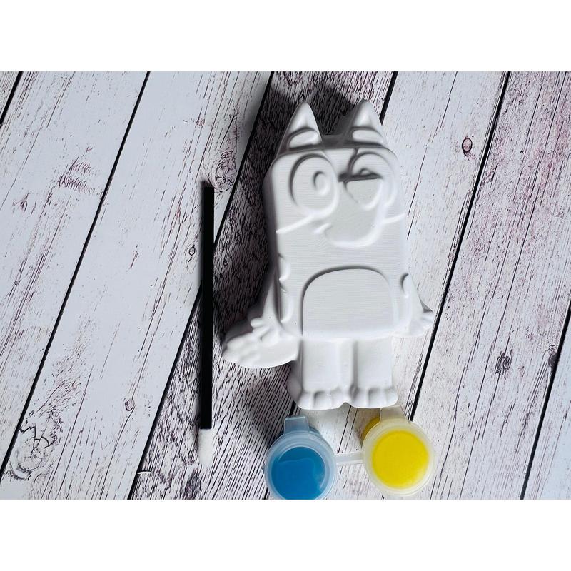 Paint your own plaster of Paris blue dog - Activity set - Childrens Gifts - Gift - Painting - Party favour - decor - Character gift 4