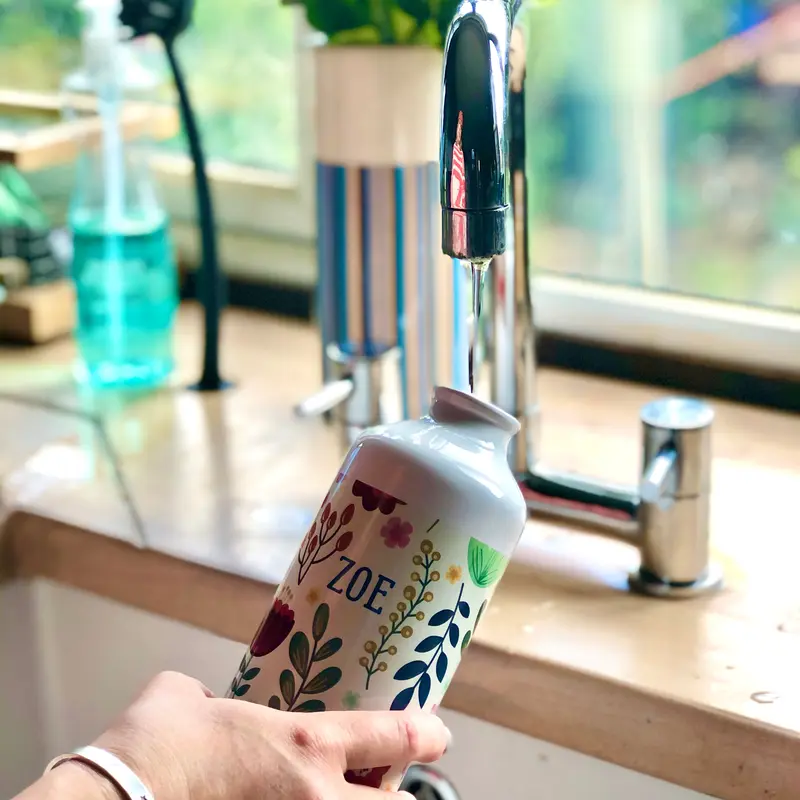 Personalised Scandi Floral Water Bottle 1