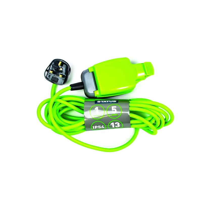Status IP54 Outdoor Extension Lead Reel Weatherproof Garden DIY Out door Power Socket Way Outdoor 3