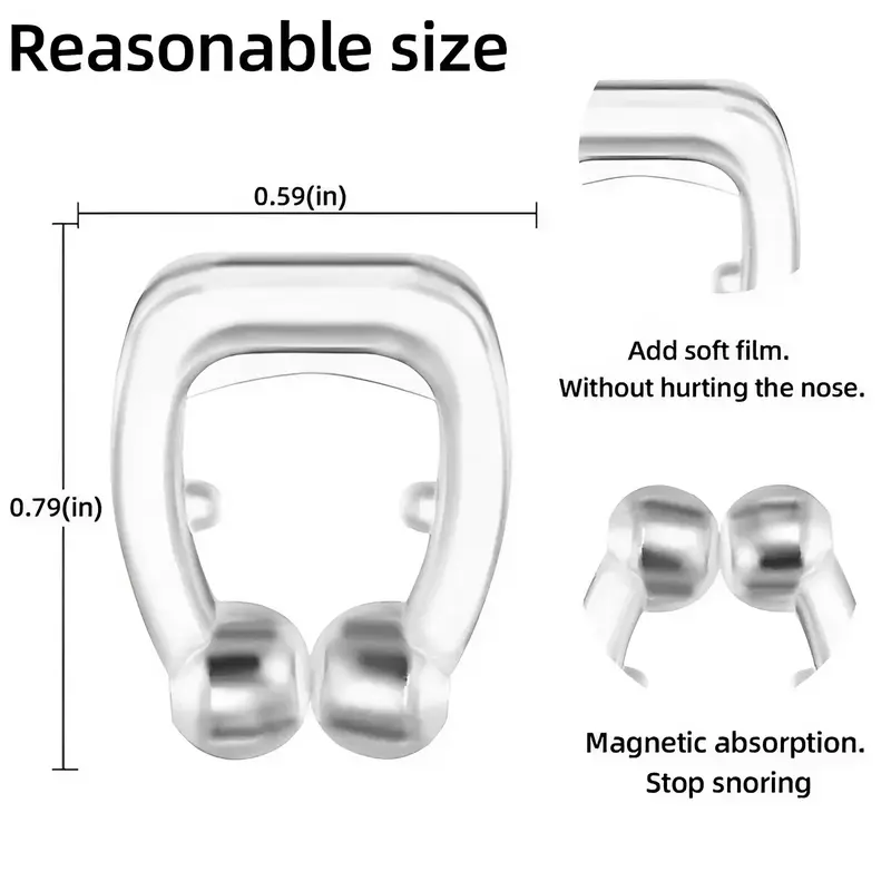 4x Anti Snoring Nasal Snore Stopper Silicone Magnetic Sleep Aid Nose Clip Nasal Dilator With Hygiene Case - Skincare, Comfort, Lightweight, Silicone, BPA Free, Soft Medical Silicone 1