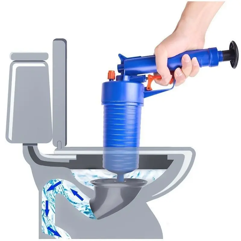 【2025】Pressure Drainage Pump with Accessories, Pneumatic Toilet Plunger, Manual Pump Cleaner, Air Pressure Drain Pump Pipe Dredge Tool for Toilet/Sink/Bathtub 7