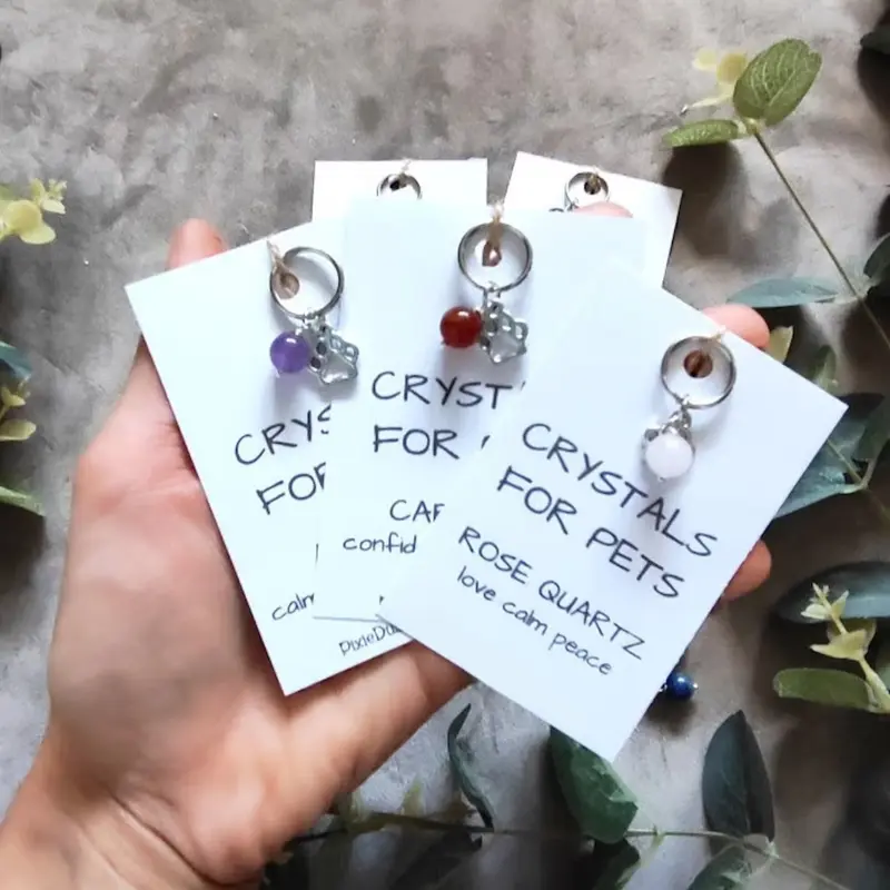 Pet Collar Charm Crystals for pets Dog Collar Accessories Collar Add on crystals for pet Dog Gift Natural Crystal Pet Collar Charms Pet Gift for Dog Cute pets gifts crystals for dog cat collar charm gift for cat 3