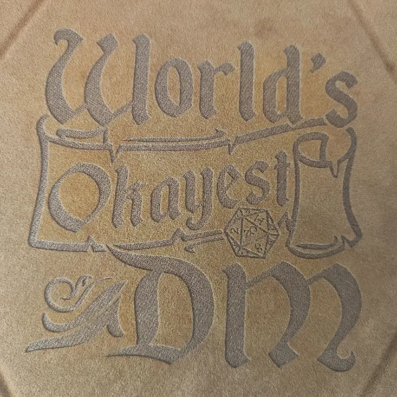 dungeons and dragons world's okayest dm dice tray laser engraved personalised tablettop game accessory rpg 2