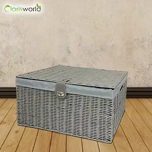 Resin Storage Chest Trunk with Lining Locked Grey basket Boxes Organiser 4