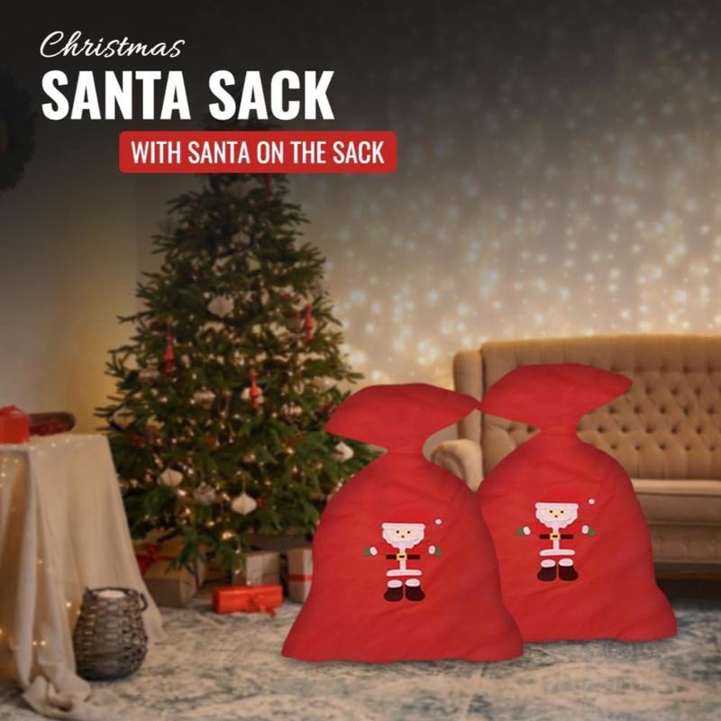 AtoZ MarketPlace Deluxe Felt Christmas/Xmas Santa Sack with Santa on the sack. Ideal Pre (60X90CM) Gifts Ornaments Decor Decoration 1