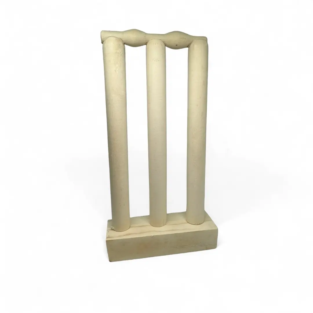 CRICKET-GIFTS Mini Cricket Stumps and Bails Set Customizable Wooden Cricket Display with Base. Trophies, Memorabilia   Special Events  21cm x 10cm x 4cm  Unvarnished