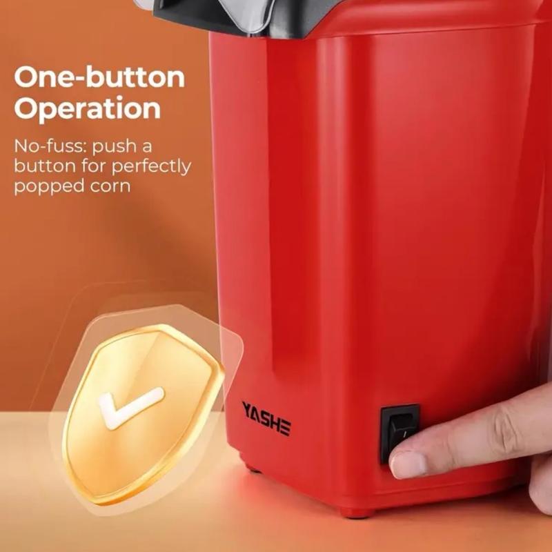 Hot Air Popcorn Maker Machine - 1200W Electric Popcorn Popper with One-Button Operation, Healthy Oil-Free Snacks, Ready in 2 Mins, Perfect for Home Movie Nights, Kids Parties, and Family Gatherings 3