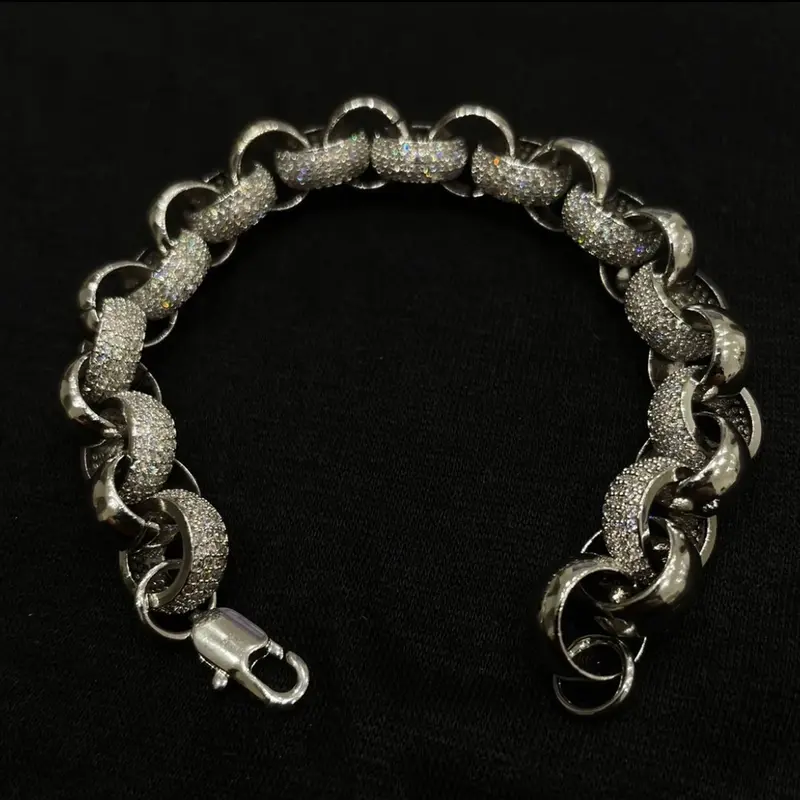 Iced Out XL CZ belcher bracelet gold and silver plated 2