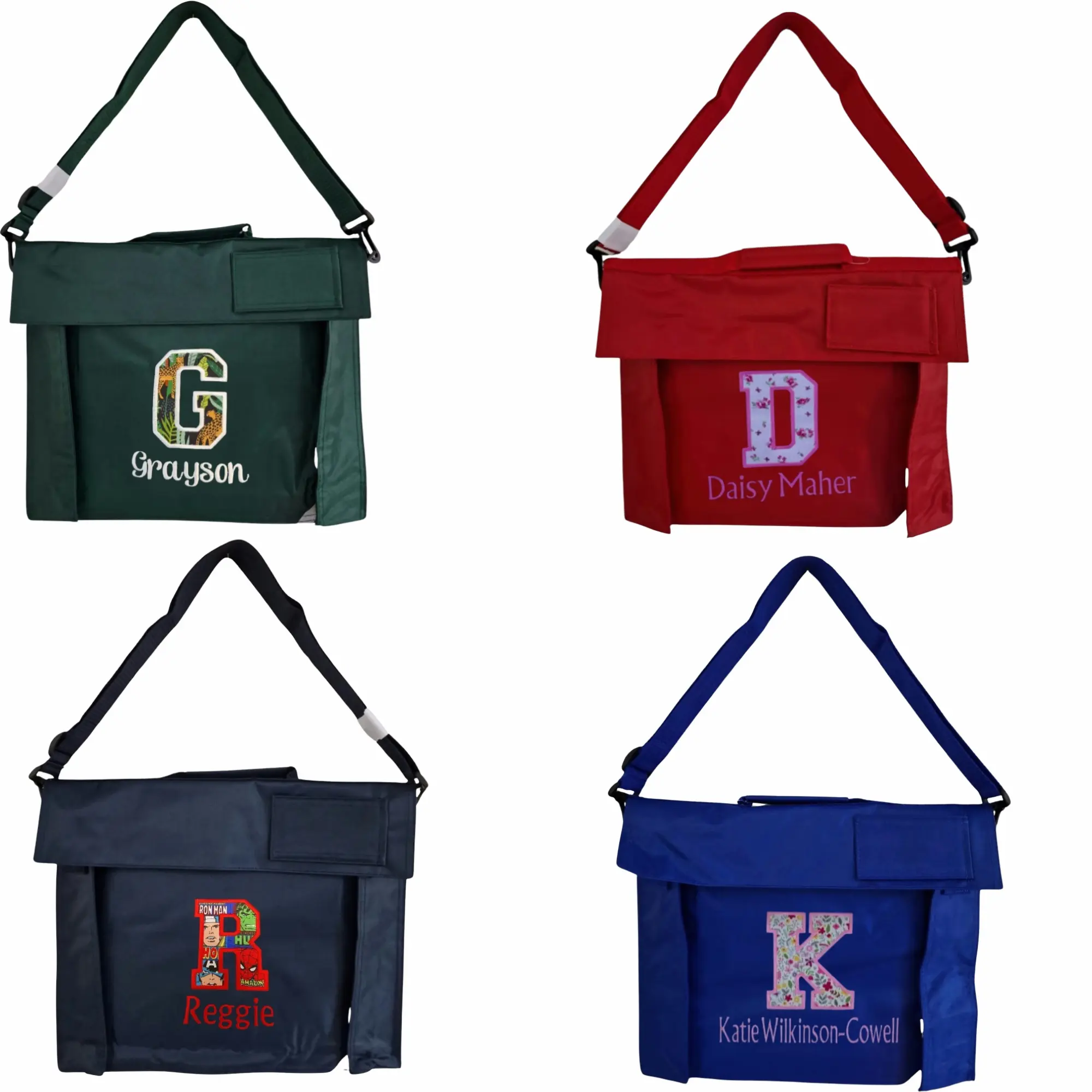 Personalised children classic Book bag | Embroidered Monogrammed Letter Name Kids  primary school book bag | Fast Delivery