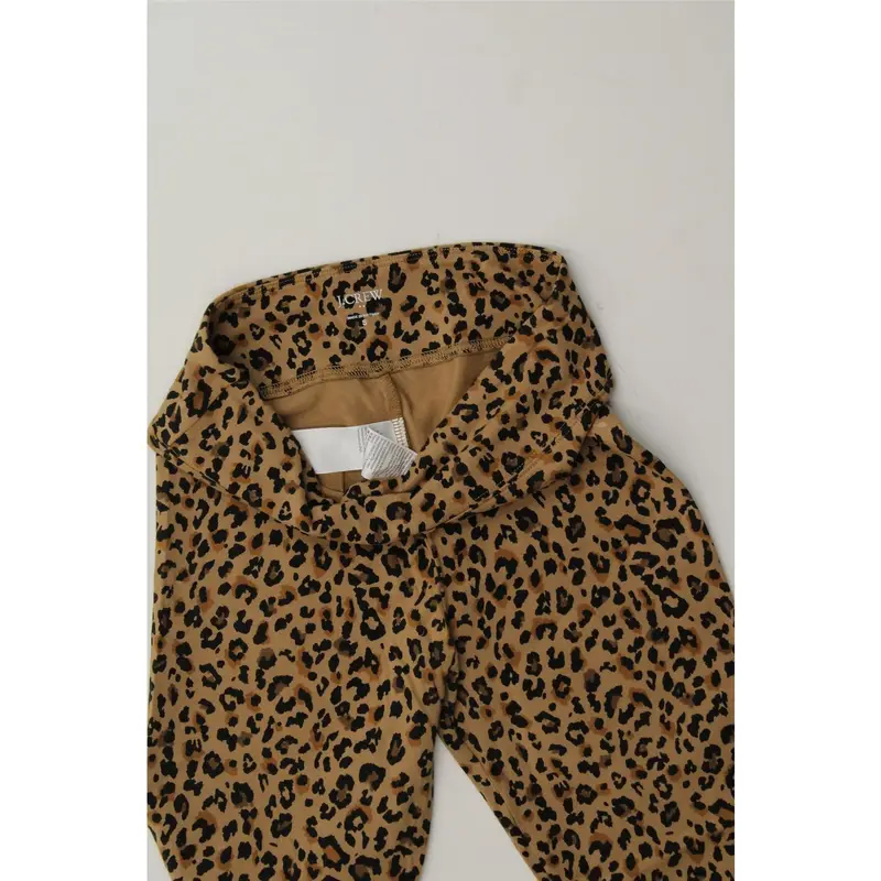 Pre-Owned Vintage J. CREW Womens Capri Leggings UK 8 Small  Brown Animal Print Cotton 3