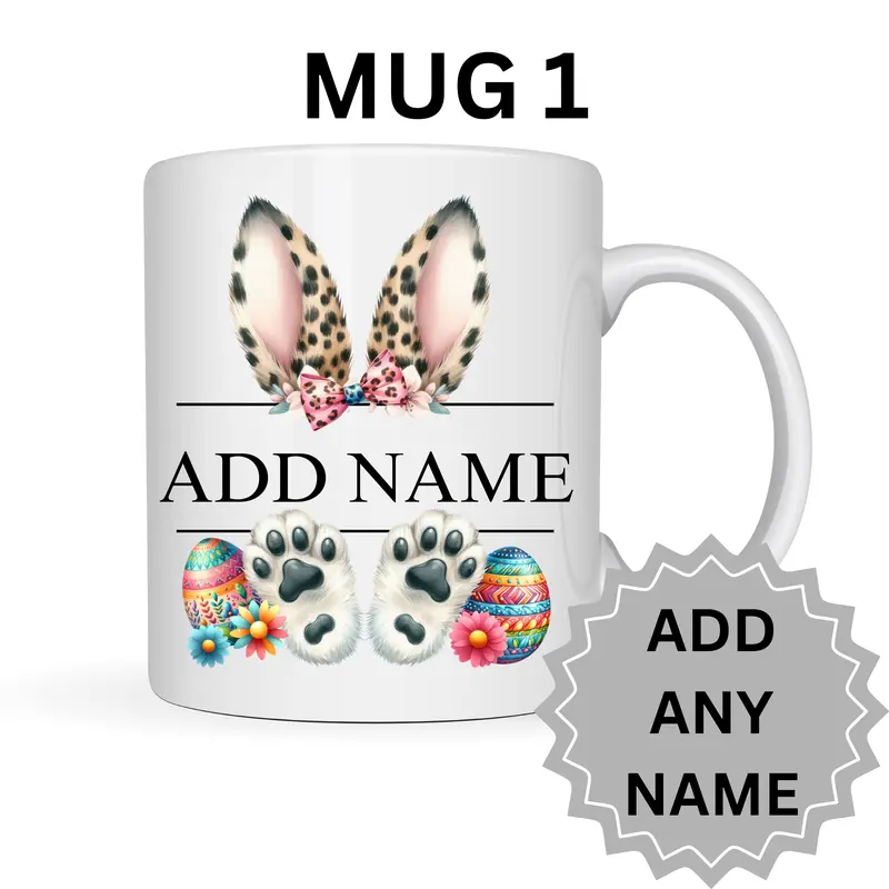 Personalised Bunny Ears Mug Easter Mug Easter Eggs East Gift 0