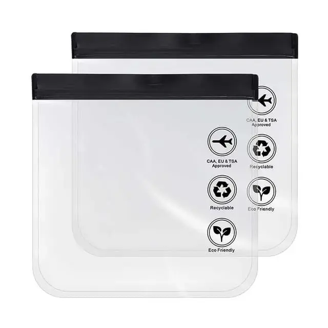 2pcs Pack Clear Toiletry Bag – Travel Cosmetic Bag, Luggage Pouch Travel Organizer Transparent, 20cmx20cm