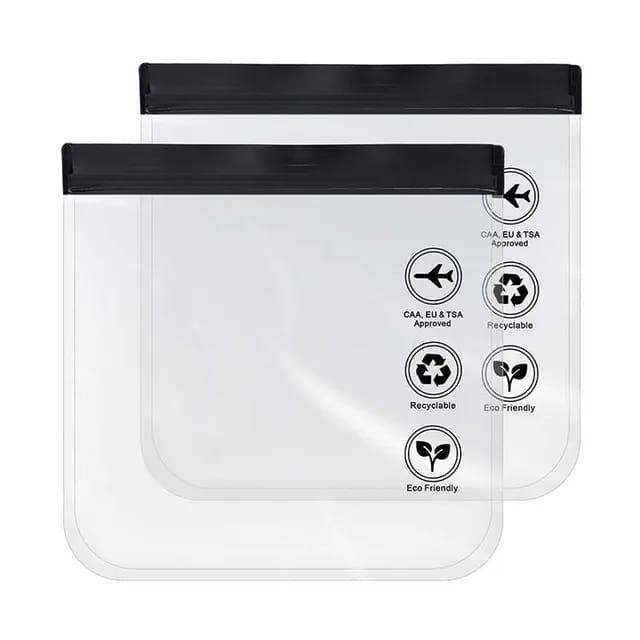 2pcs Pack Clear Toiletry Bag – Travel Cosmetic Bag, Luggage Pouch Travel Organizer Transparent, 20cmx20cm 0