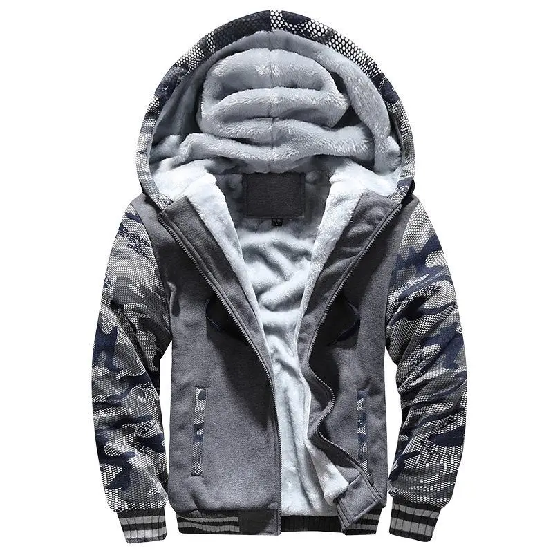 Men's Jacket Camouflage Thicken Winter Jackets for Men Fleece Long Sleeve Coat Man Casual Hoodies Streetwear Men's Coats 5