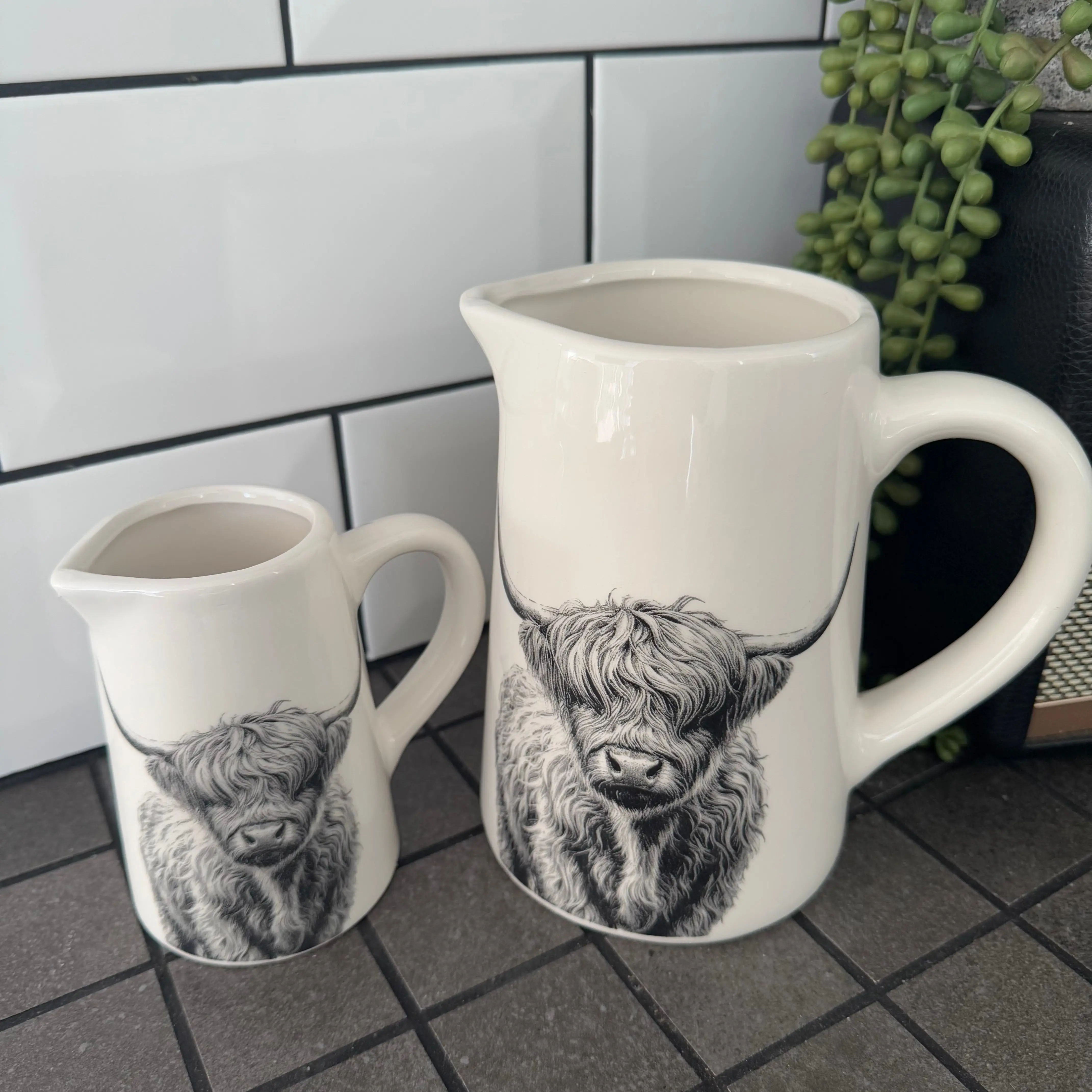 Ceramic Highland Cow Jugs - 2 sizes