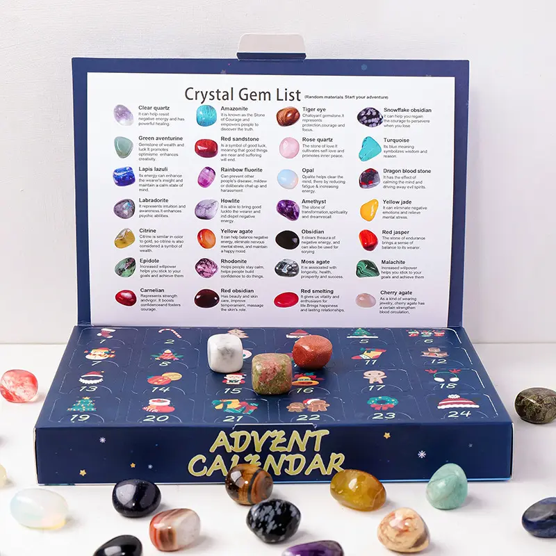 Crystal Adventure Gift Box for children Natural Science, Best Christmas Gift for Children, Crystal Collection Crystal Kit, Popular Tumbled Crystals Crystal Starter Set for boy/girl, Natural crystal rough stone children's gemstone mineral box birthday gift 4
