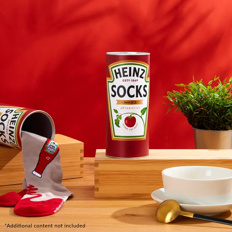 HEINZ Mens Socks Pack of 3 Ketchup Crew Socks for Men 1