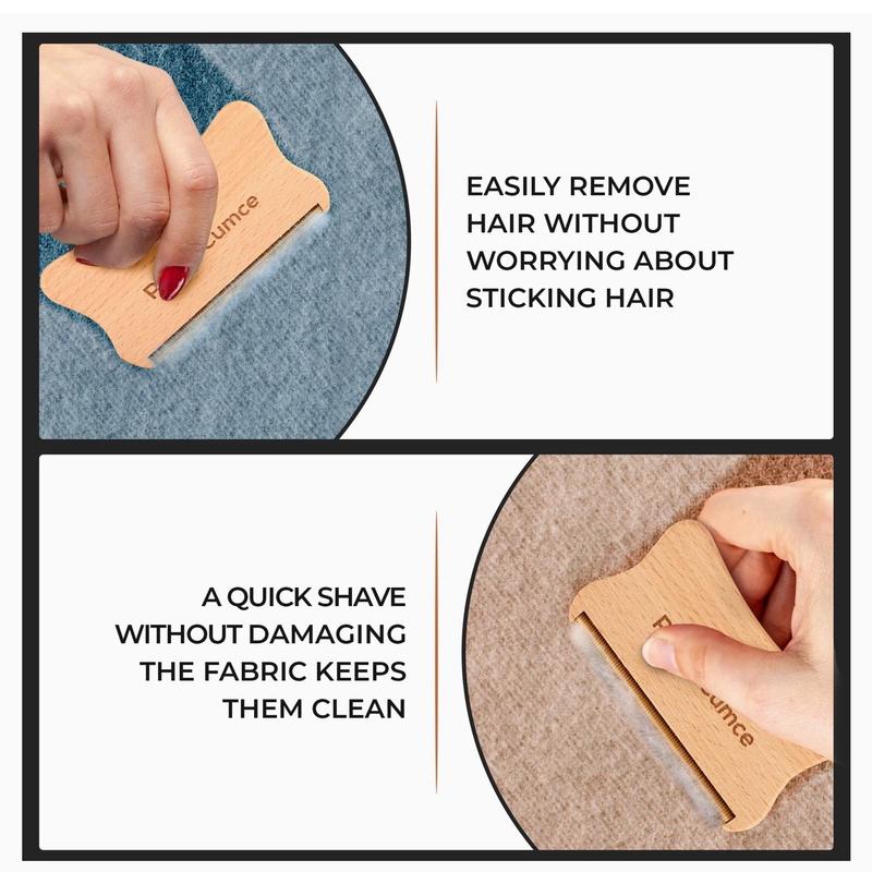 Prima Cumce Wooden Comb for Knits and Fine Wool Sweaters - Fuzz Remover with Copperhead - Tool Lightweight 6