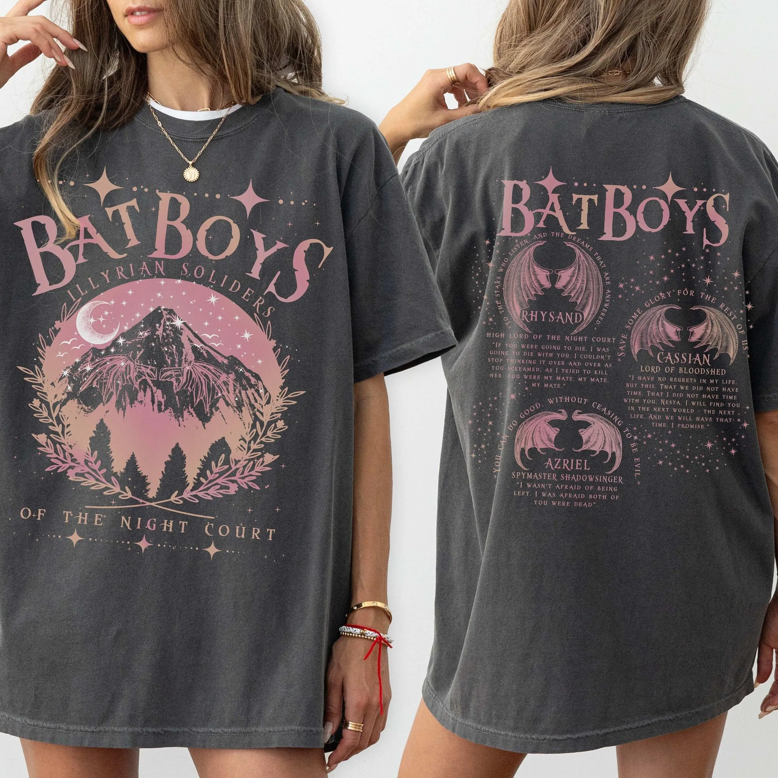 bat boys shirt, comfort colors, ACOTAR t-shirt, oversize shirt, Book lover apparel, acotar tee, Sarah J Maas, court of thorns and roses, acotar merch, smut sweater, acotar, romantasy apparel, cassian, rhysand, azri
