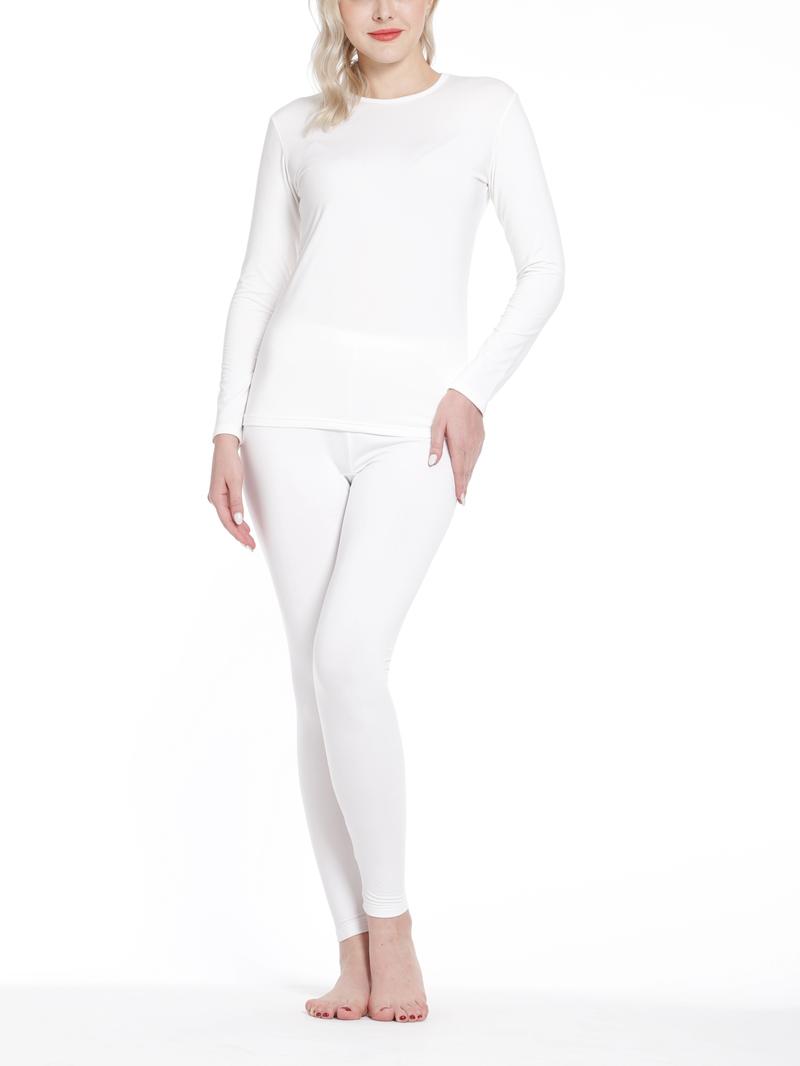 Product Introduction of Seamless Thermal Underwear Set, Long Sleeve Crew Neck Tops & Pants, Women's Loungewear & Underwear 18