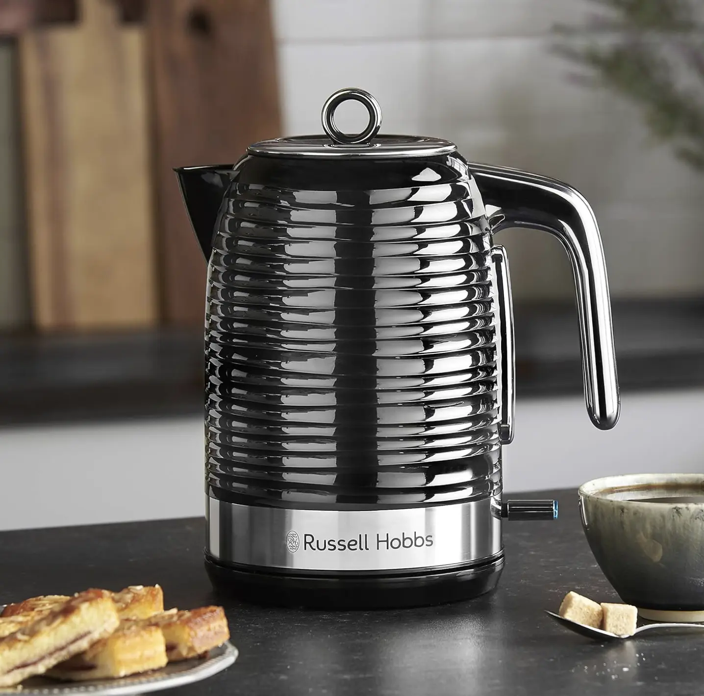 Russell Hobbs Inspire Electric 1.7L Cordless Kettle - Fast Boil 3KW, Black